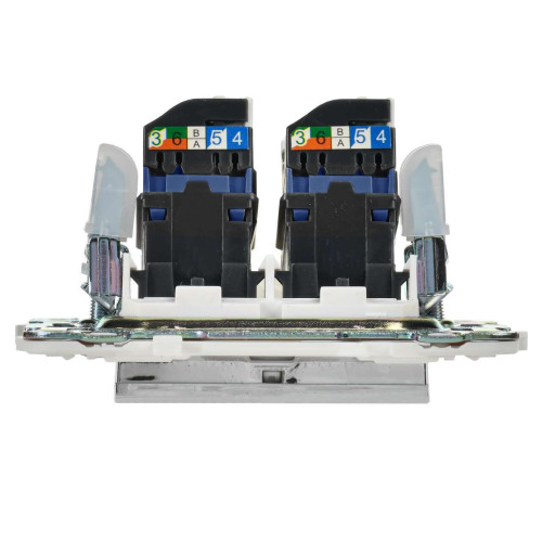 SKANDY Розетка компьютерная двойная RJ45 кат.6 SK-K04N металл никель IEK