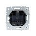 BRITE Розетка 1-местная с заземлением с защитными шторками и крышкой 16А IP20 РСбш10-3-БрЧ черный IEK
