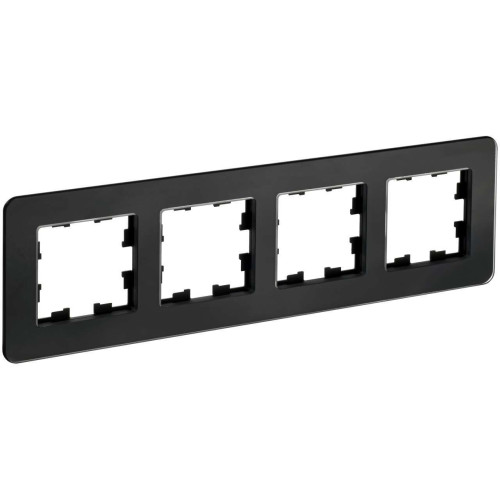 BRITE Рамка 4-местная РУ-4-2-Бр стекло черный RE IEK