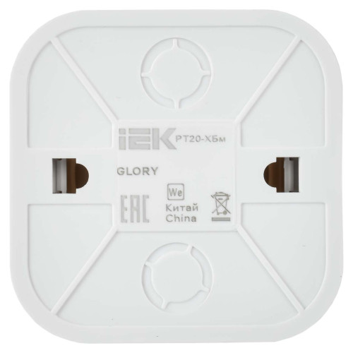 GLORY Розетка для открытой установки телефонная RJ11 РТ20-ХБм белый матовый IEK