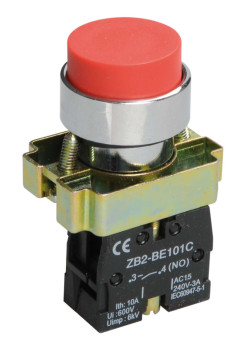 Кнопка управления LAY5-BL41 без подсветки красная 1NO IEK
