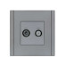 FORTE&PIANO Розетка двойная TV+SAT FP538 сталь IEK