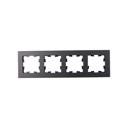 BRITE Рамка 4-местная РУ-4-2-Бр стекло черный матовый IEK