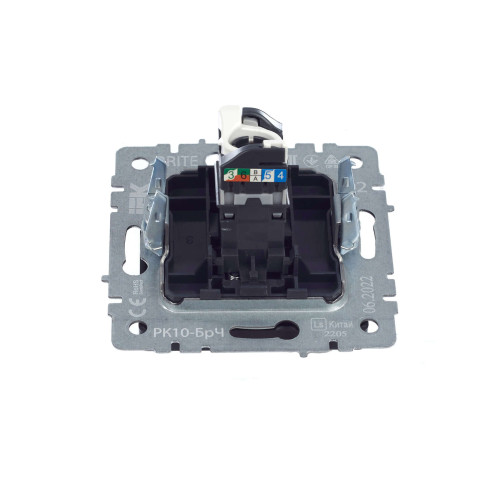 BRITE Розетка компьютерная RJ45 кат.5E РК10-БрЧ черный IEK