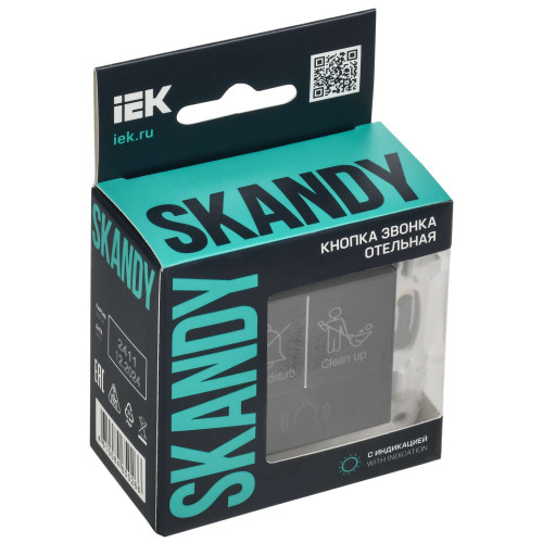 SKANDY Кнопка звонка с индикацией для отелей 10А SK-V17Bl черный IEK