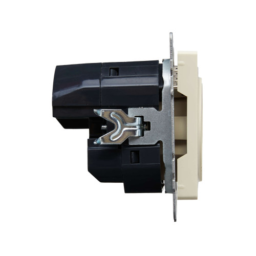 BRITE Розетка 1-местная с заземлением с защитными шторками 16А с USB A+C 18Вт РЮш11-1-БрКр бежевый IEK
