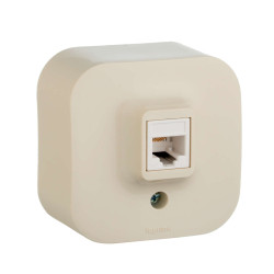 QUTEO Розетка для открытой установки компьютерная RJ45 кат.5E UTP слоновая кость