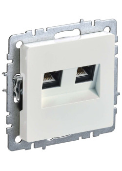 BRITE Розетка двойная RJ11+RJ45 кат.5E РК/Т12-БрЖ жемчуг IEK