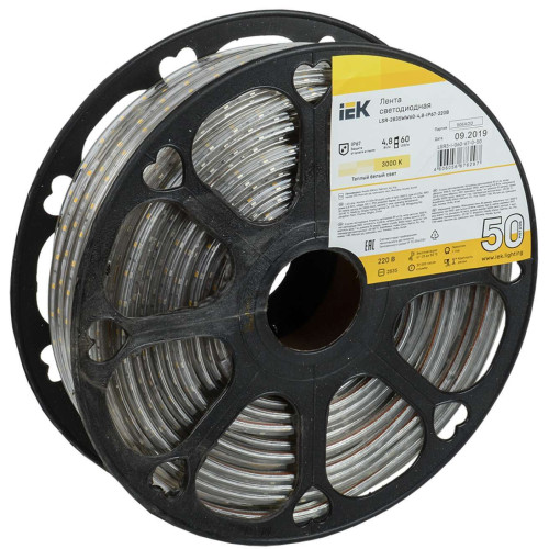 Лента светодиодная 50м LSR-2835WW60-4,8-IP67-220В IEK