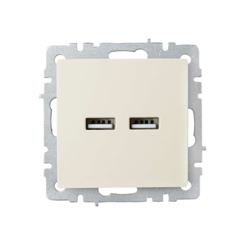 BRITE Розетка USB A+A 5В 3,1А РЮ10-1-БрКр бежевый IEK