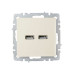 BRITE Розетка USB A+A 5В 3,1А РЮ10-1-БрКр бежевый IEK BRITE Розетка USB A+A 5В 3,1А РЮ10-1-БрКр бежевый IEK