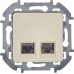 INSPIRIA Розетка компьютерная двойная RJ45 категория 6 UTP слоновая кость