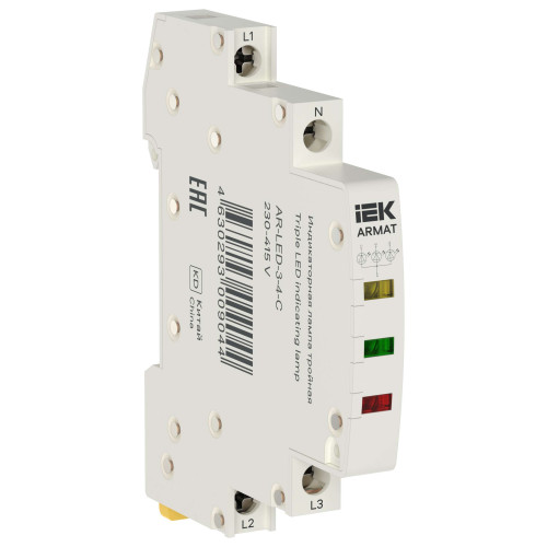 ARMAT Лампа индикаторная тройная LED 230-415В AC 1 желтая/зеленая/красная IEK