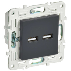 SKANDY Розетка USB A+A 3,1А SK-R15G графит IEK