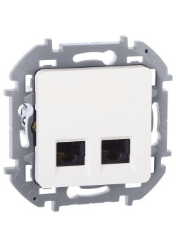 INSPIRIA Розетка компьютерная двойная RJ45 категория 5Е UTP белый