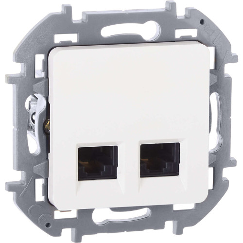 INSPIRIA Розетка компьютерная двойная RJ45 категория 5Е UTP белый