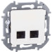 INSPIRIA Розетка компьютерная двойная RJ45 категория 5Е UTP белый INSPIRIA Розетка компьютерная двойная RJ45 категория 5Е UTP белый