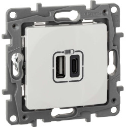 ETIKA Розетка USB A+C 15Вт белый