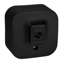 QUTEO Розетка для открытой установки компьютерная RJ45 кат.5E UTP чёрный матовый