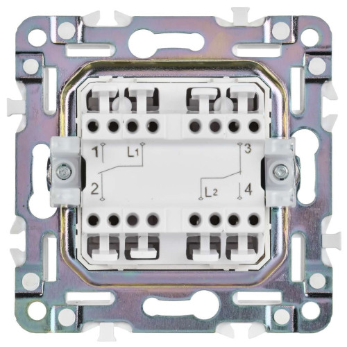 SKANDY Выключатель 2-клавишный проходной 10А SK-V05Gr серый IEK