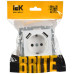 BRITE Розетка 1-местная с заземлением с защитными шторками 16А с USB A+A 5В 3,1А РЮш10-2-БрАБ арктический белый IEK