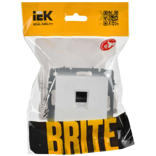 BRITE Розетка компьютерная RJ45 кат.6 РК11-БрАБ арктический белый IEK