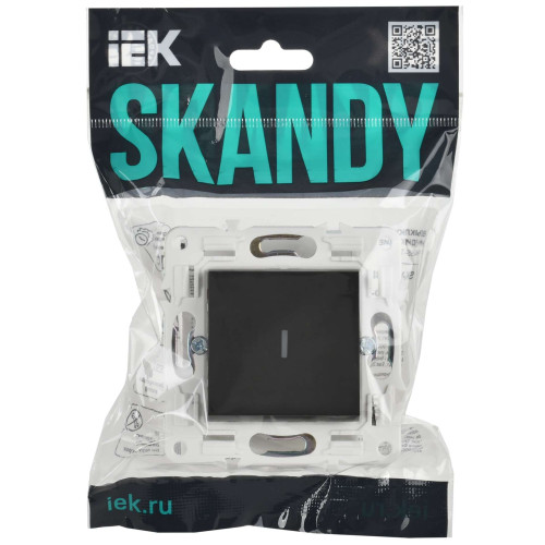 SKANDY Выключатель 1-клавишный проходной с индикацией 10А SK-V08G графит IEK