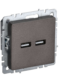 BRITE Розетка USB A+A 5В 3,1А РЮ10-1-БрТБ темная бронза IEK