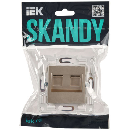 SKANDY Розетка компьютерная двойная RJ45 кат.5E SK-K03Sa песочный IEK