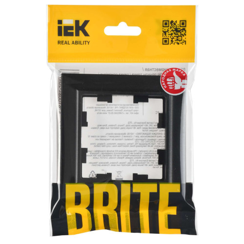 BRITE Рамка 1-местная РУ-1-БрЧ черный IEK