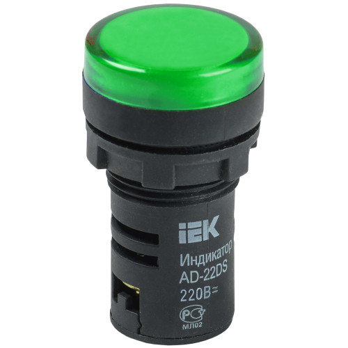 Лампа AD22DS(LED)матрица d=22мм зеленый 24В AC/DC IEK