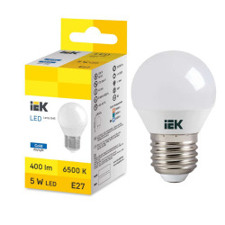 LED Globe G45 5W 6500K E27 IEK