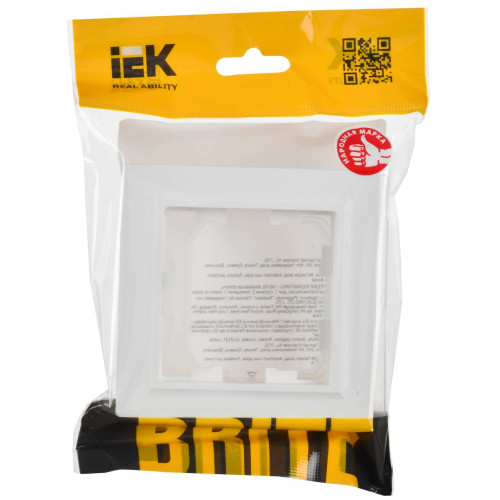 BRITE Рамка 1-местная IP44 РУ-1-БрАБ-44 арктический белый IEK