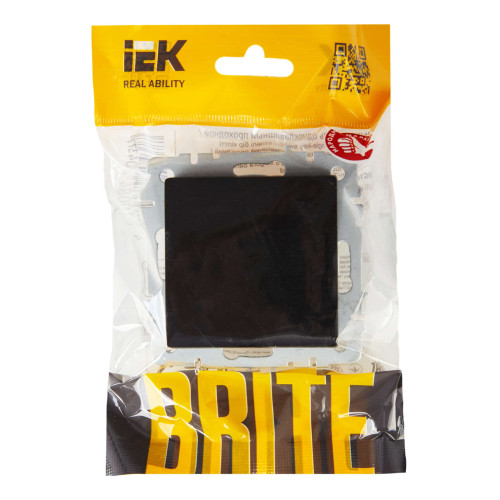 BRITE Выключатель 1-клавишный 10А ВС10-1-0-БрЧ черный IEK