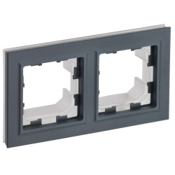 BRITE Рамка 2-местная IP44 РУ-2-БрГ-44 графит IEK