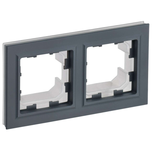 BRITE Рамка 2-местная IP44 РУ-2-БрГ-44 графит IEK
