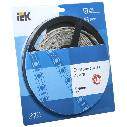 Лента светодиодная 5м блистер LSR-5050B30-7,2-IP65-12V IEK