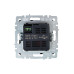 BRITE Розетка USB A+C 18Вт РЮ11-1-БрС сталь IEK