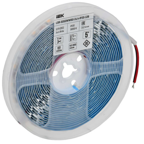 Лента светодиодная 5м LSR-5050WW60-14,4-IP20-12В IEK