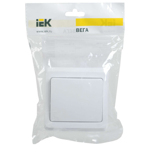 VEGA Выключатель 1-клавишный 10А ВС10-1-0-ВБ белый IEK