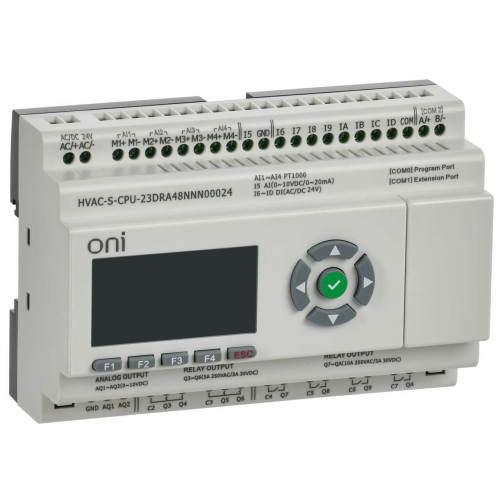 ПЛК HVAC S ЦПУ 8DI 8DO 1AI 4PT 2AO LED дисплей RS485 24В DC Расширяемая версия ONI