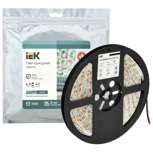 Лента светодиодная 5м LSR-2835NW120-9,6-IP65-12В IEK
