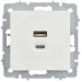 BRITE Розетка USB A+C 45Вт высокоскоростная зарядка РЮ11-2-БрБ белый IEK BRITE Розетка USB A+C 45Вт высокоскоростная зарядка РЮ11-2-БрБ белый IEK