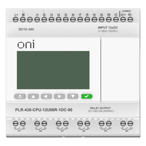 ПЛК 430 Модуль ЦПУ 6 DI 6 UI (0-10 В/DI) 6 RO 24В DC с экраном ONI