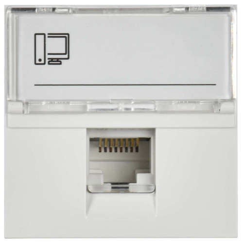 Розетка компьютерная РКИ-20-00-П RJ-45 UTP кат.5e (на 2 модуля) ПРАЙМЕР белая IEK