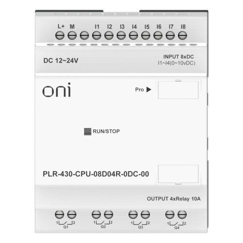 ПЛК 430 Модуль ЦПУ 8 DI 4 RO 24В DC без экрана ONI