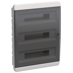 TEKFOR Корпус пластиковый ЩРВ-П-54 IP41 черная прозрачная дверь IEK