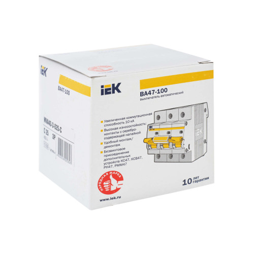 KARAT Автоматический выключатель ВА47-100 3P C 25А 10кА IEK