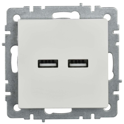 BRITE Розетка USB A+A 5В 3,1А РЮ10-1-БрБ белый IEK