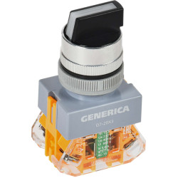 Переключатель D7-20X3 на 3 положения 1NC+1NO черный GENERICA